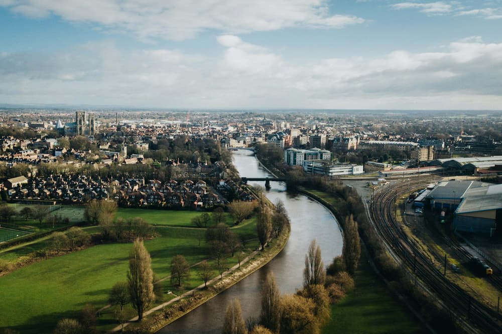York landscape from the sky