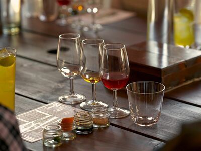 Spiced Rum selection with glasses