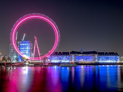 London eye during night time