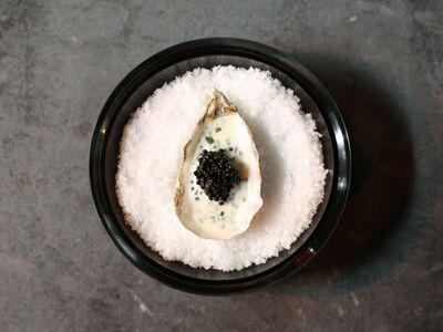 oyster on ice as part of an immersive dining banquet experience with a top chef in liverpool
